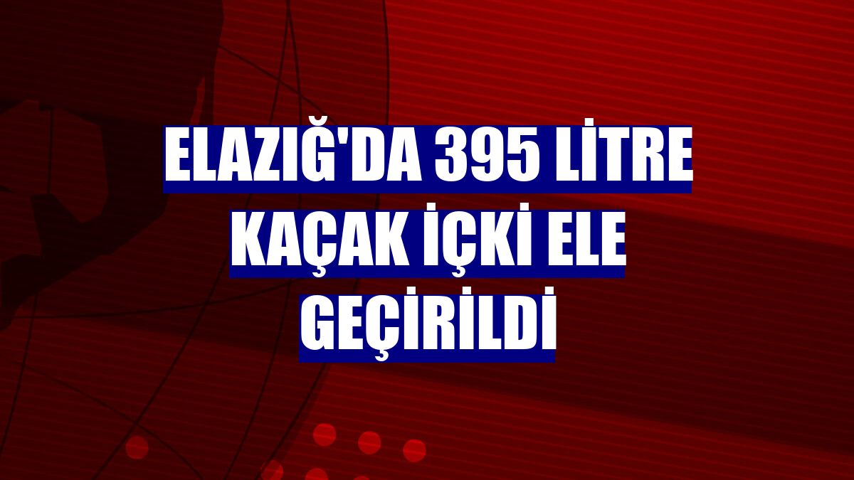 Elazığ'da 395 litre kaçak içki ele geçirildi