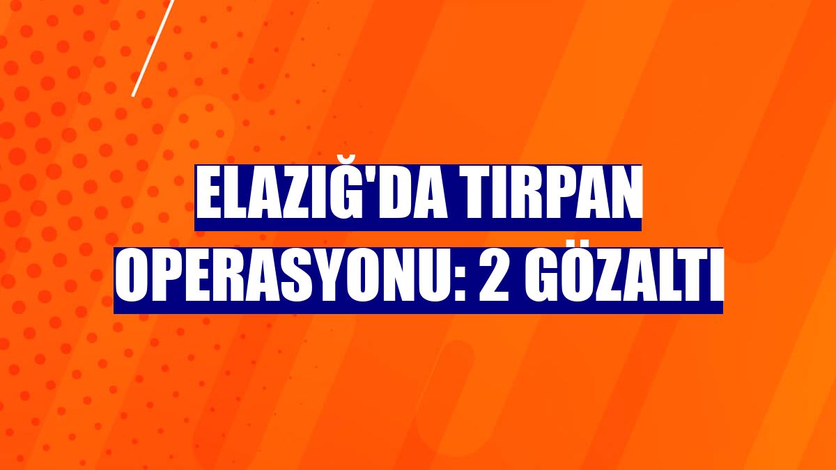 Elazığ'da Tırpan Operasyonu: 2 gözaltı