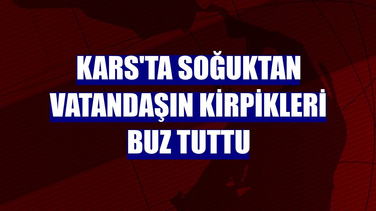 Kars'ta soğuktan vatandaşın kirpikleri buz tuttu