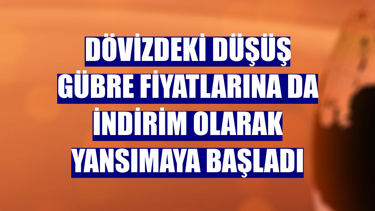 Dövizdeki düşüş gübre fiyatlarına da indirim olarak yansımaya başladı
