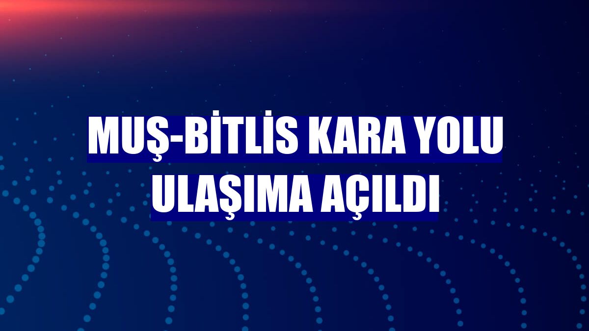 Muş-Bitlis kara yolu ulaşıma açıldı