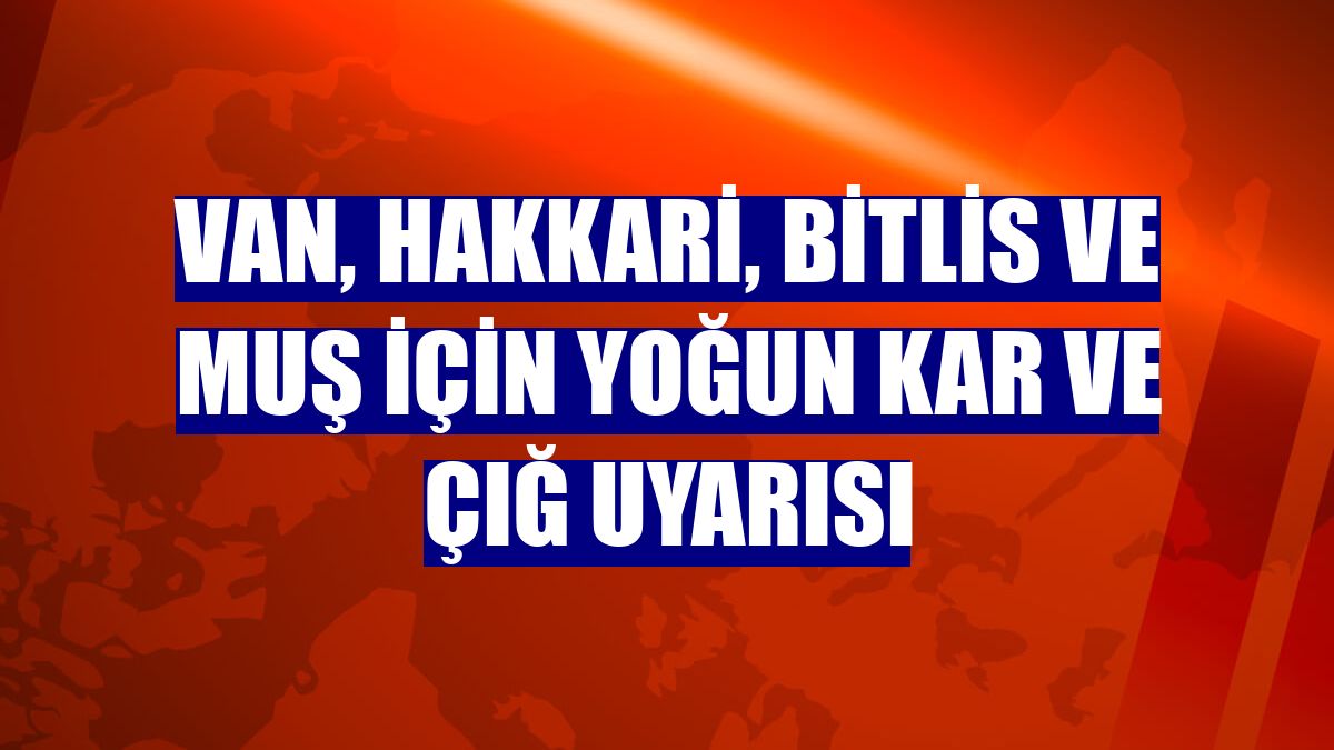 Van, Hakkari, Bitlis ve Muş için yoğun kar ve çığ uyarısı