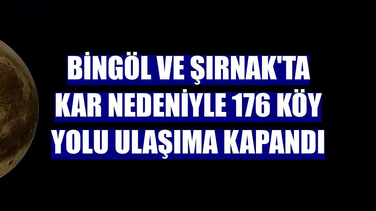 Bingöl ve Şırnak'ta kar nedeniyle 176 köy yolu ulaşıma kapandı