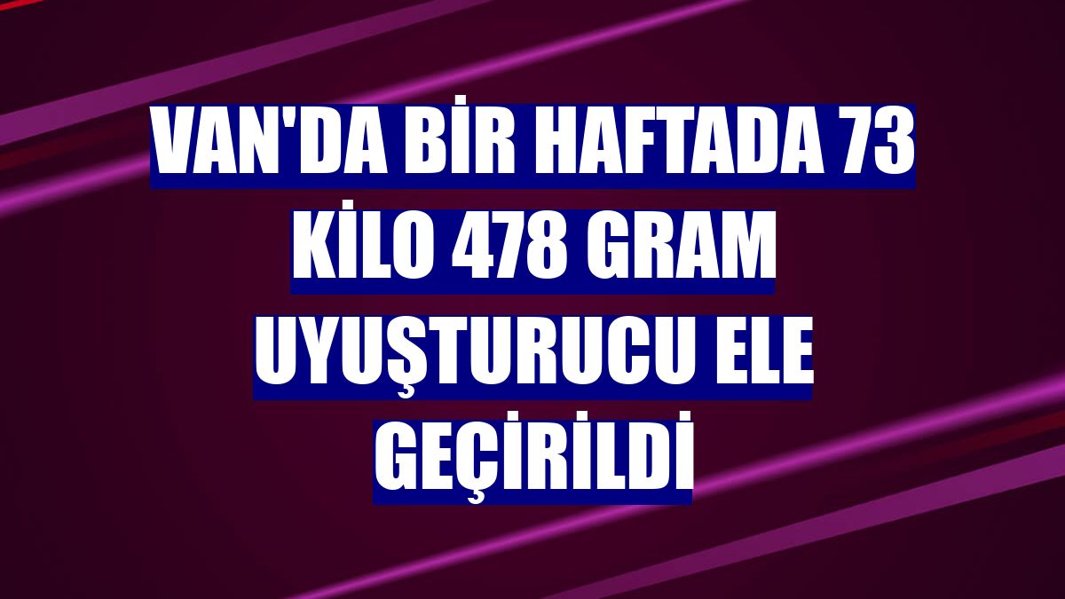 Van'da bir haftada 73 kilo 478 gram uyuşturucu ele geçirildi
