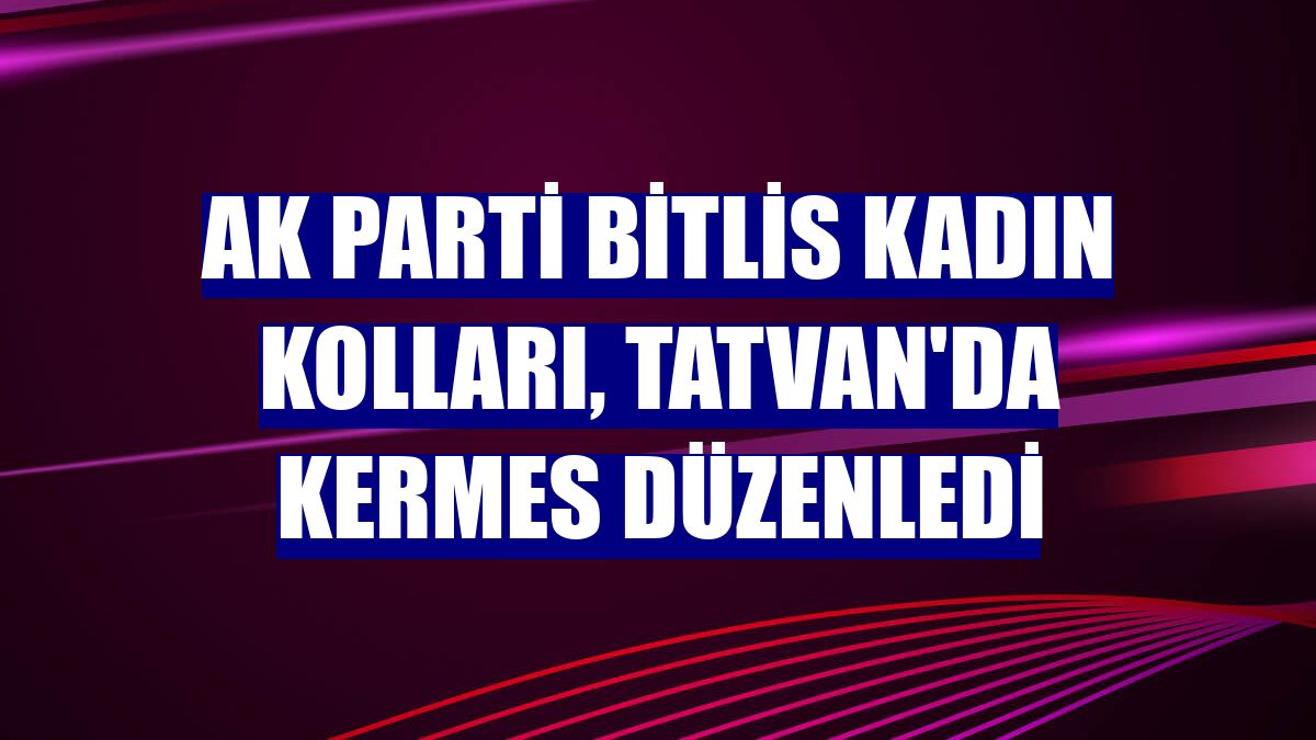AK Parti Bitlis Kadın Kolları, Tatvan'da kermes düzenledi