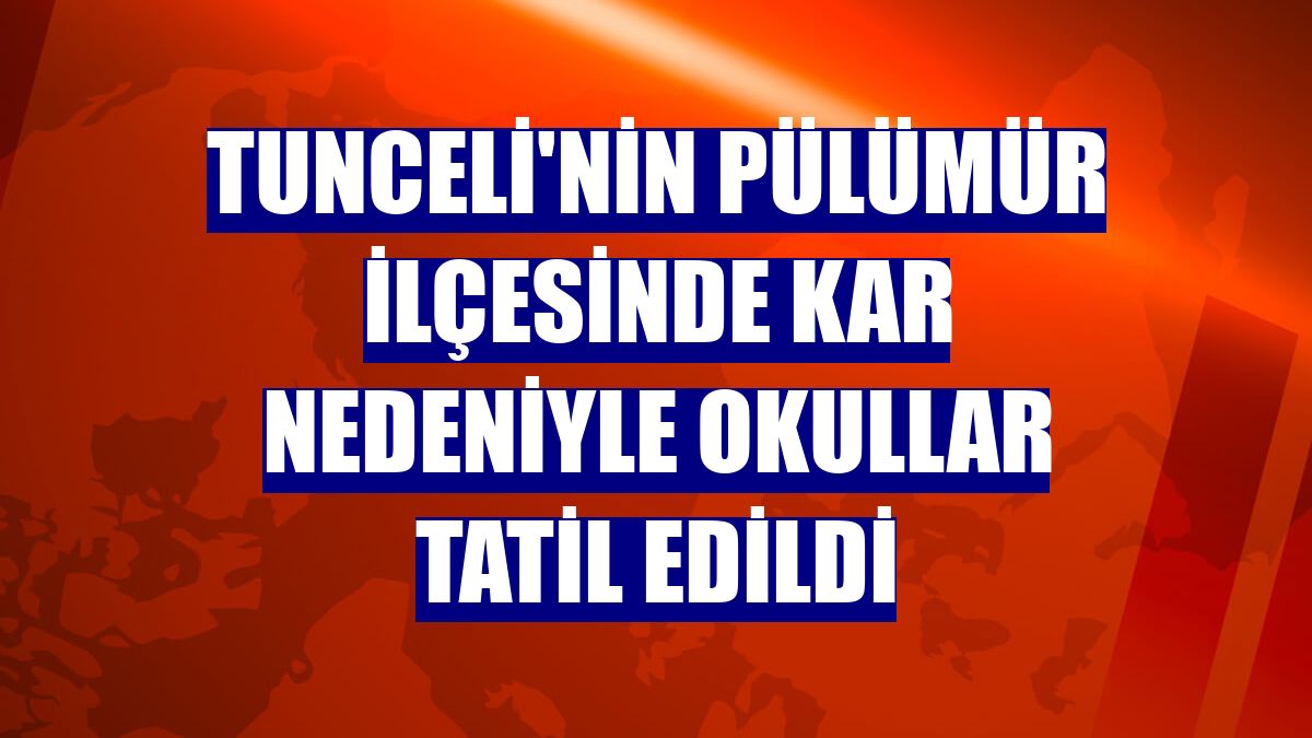 Tunceli'nin Pülümür ilçesinde kar nedeniyle okullar tatil edildi