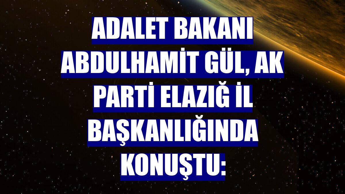Adalet Bakanı Abdulhamit Gül, AK Parti Elazığ İl Başkanlığında konuştu: