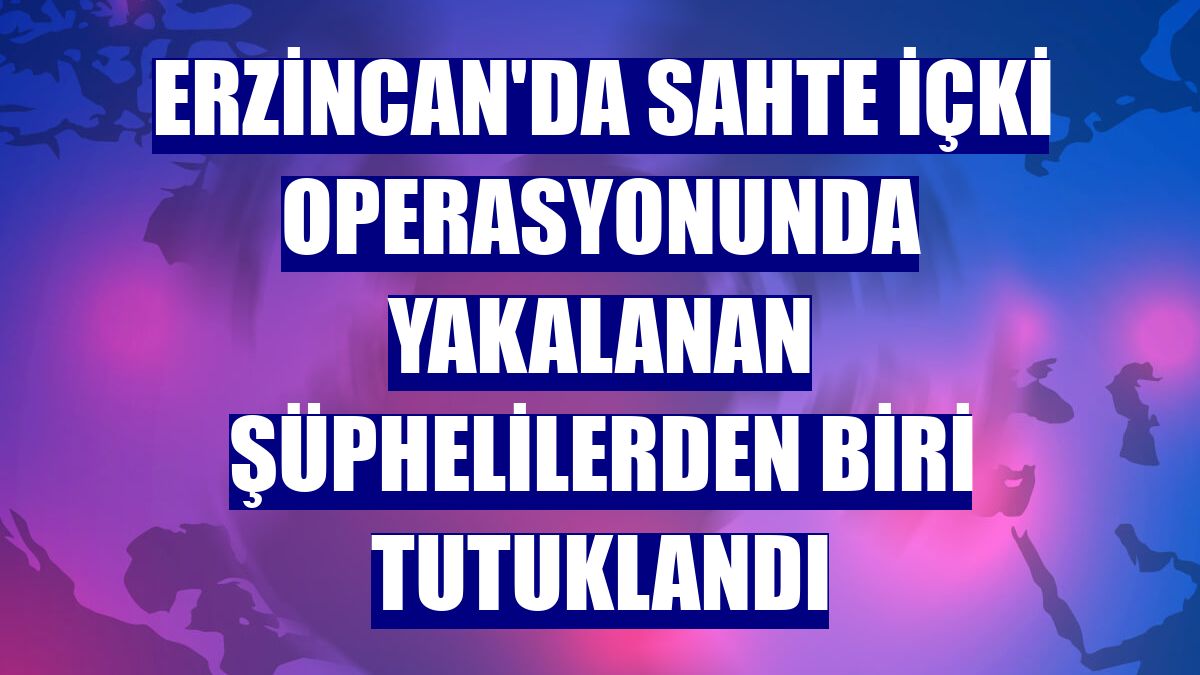 Erzincan'da sahte içki operasyonunda yakalanan şüphelilerden biri tutuklandı