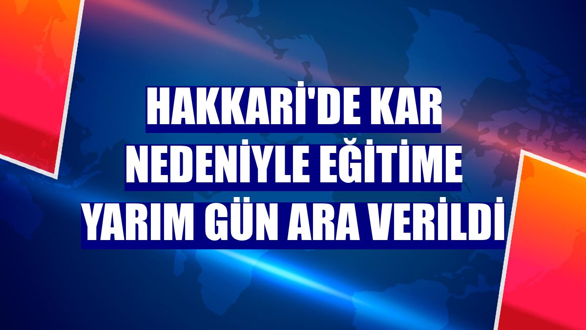 Hakkari'de kar nedeniyle eğitime yarım gün ara verildi