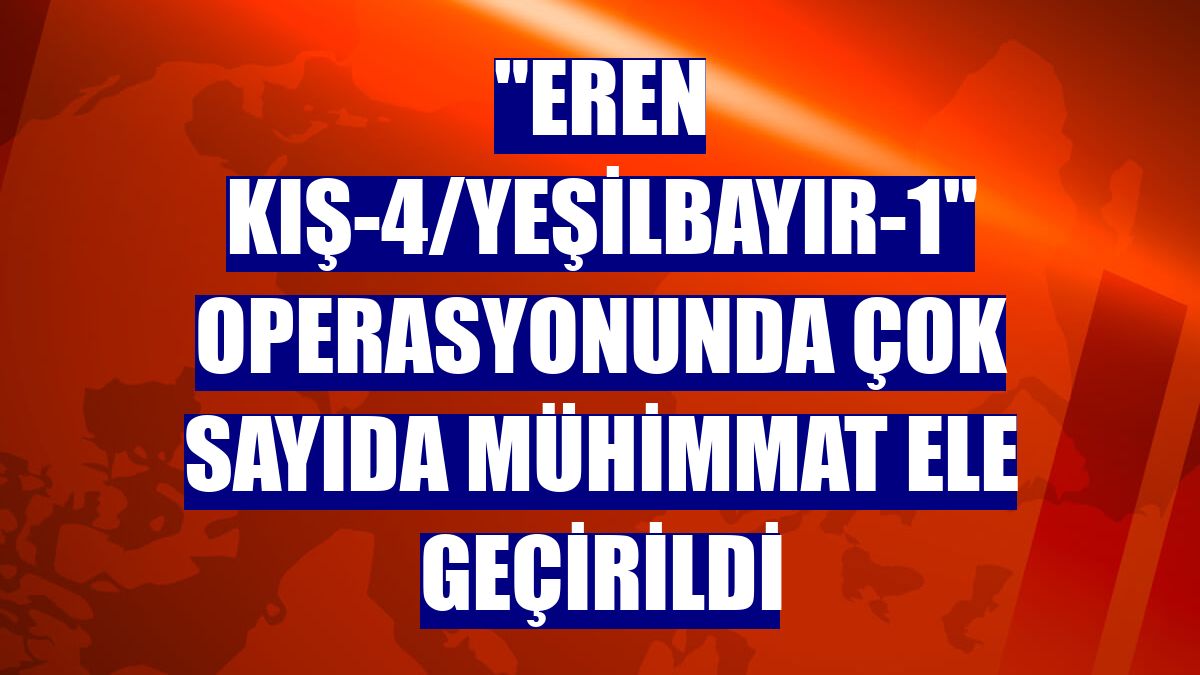 "Eren Kış-4/Yeşilbayır-1" operasyonunda çok sayıda mühimmat ele geçirildi