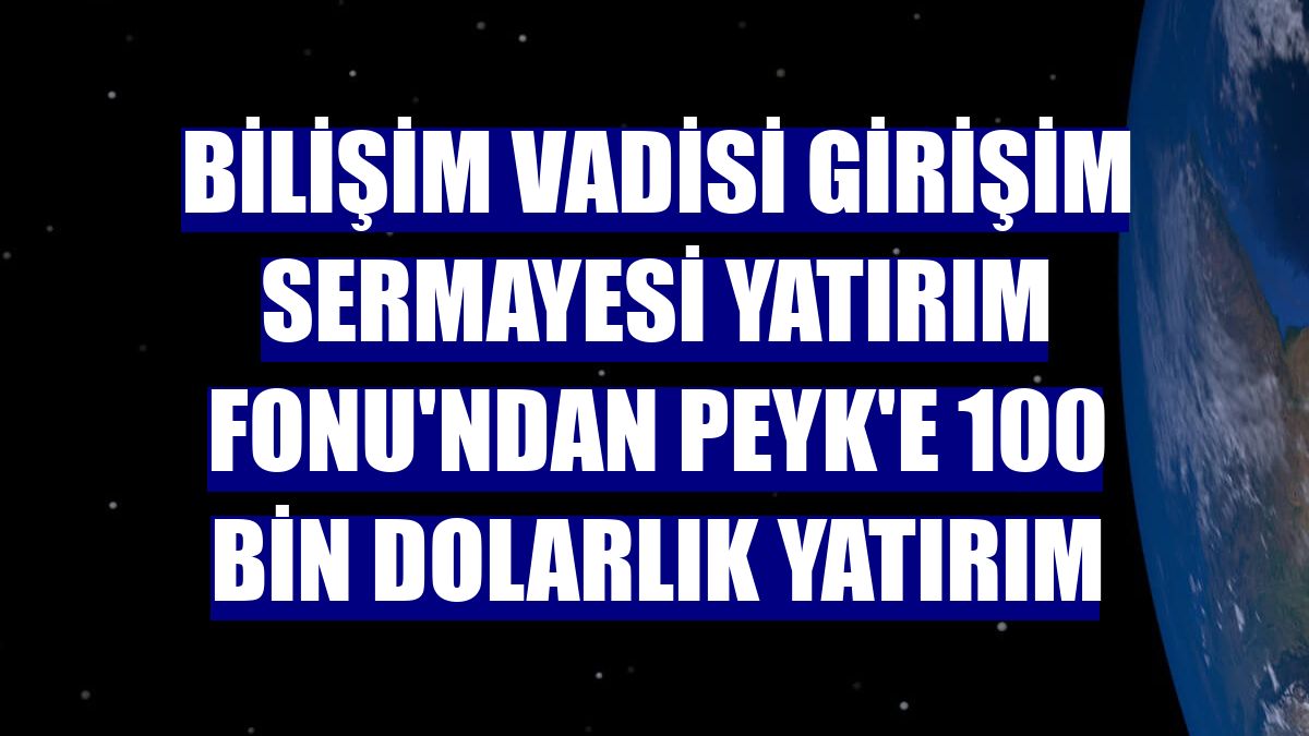 Bilişim Vadisi Girişim Sermayesi Yatırım Fonu'ndan Peyk'e 100 bin dolarlık yatırım