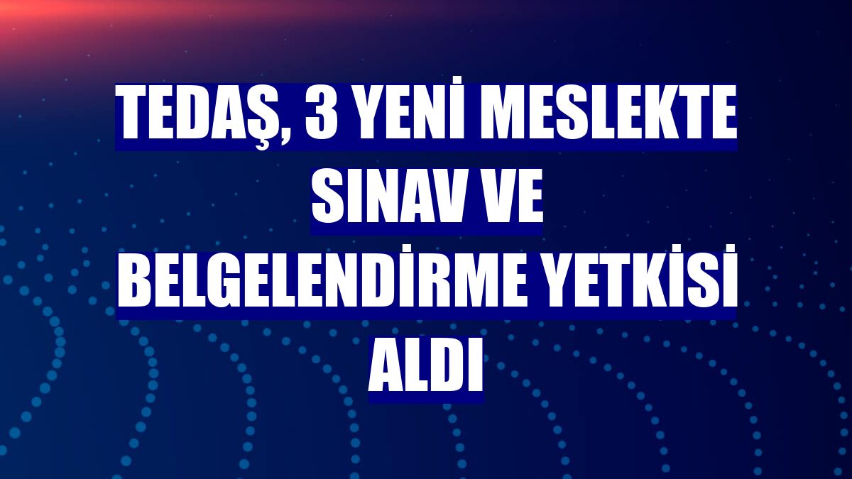 TEDAŞ, 3 yeni meslekte sınav ve belgelendirme yetkisi aldı