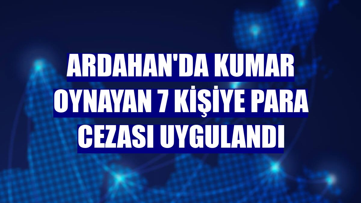 Ardahan'da kumar oynayan 7 kişiye para cezası uygulandı