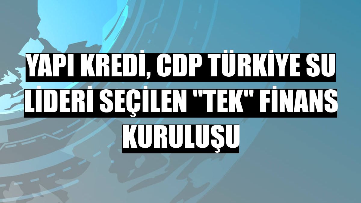 Yapı Kredi, CDP Türkiye Su Lideri seçilen 'tek' finans kuruluşu