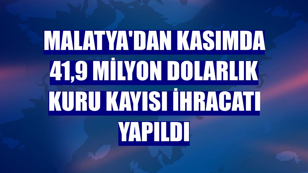 Malatya'dan kasımda 41,9 milyon dolarlık kuru kayısı ihracatı yapıldı