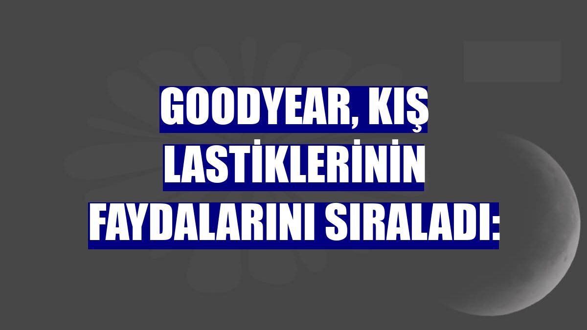 Goodyear, kış lastiklerinin faydalarını sıraladı: