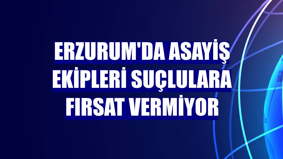 Erzurum'da asayiş ekipleri suçlulara fırsat vermiyor