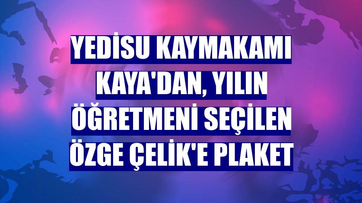 Yedisu Kaymakamı Kaya'dan, yılın öğretmeni seçilen Özge Çelik'e plaket