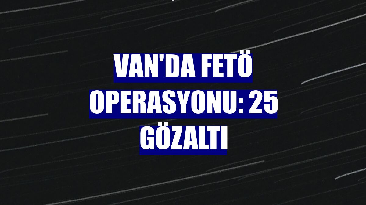 Van'da FETÖ operasyonu: 25 gözaltı
