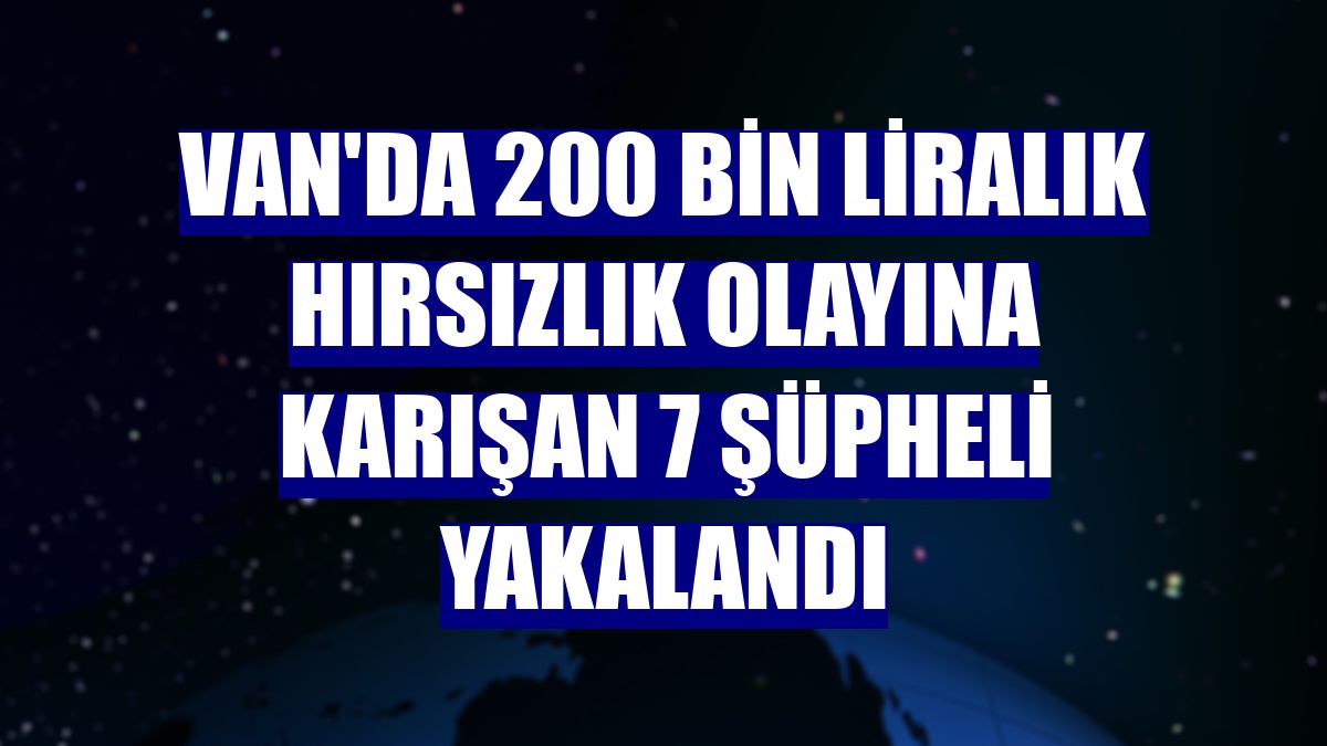 Van'da 200 bin liralık hırsızlık olayına karışan 7 şüpheli yakalandı