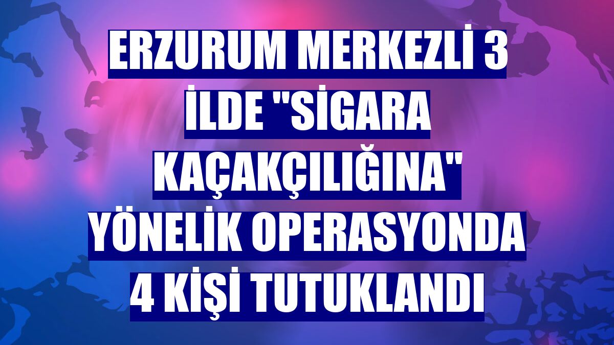 Erzurum merkezli 3 ilde "sigara kaçakçılığına" yönelik operasyonda 4 kişi tutuklandı