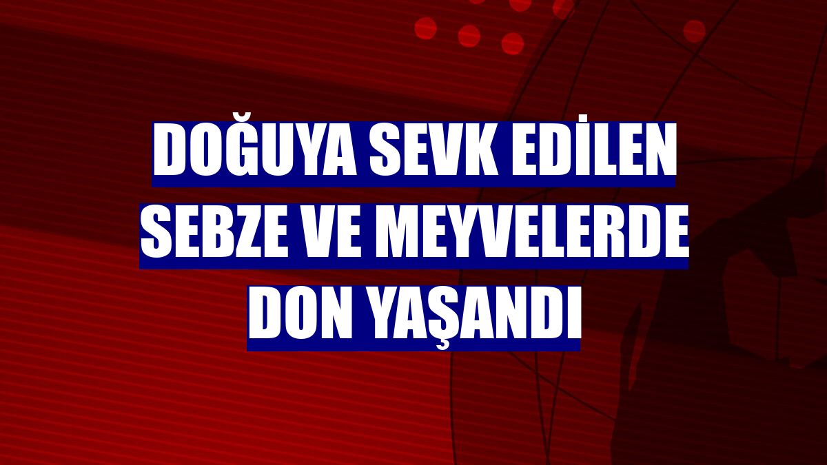 Doğuya sevk edilen sebze ve meyvelerde don yaşandı