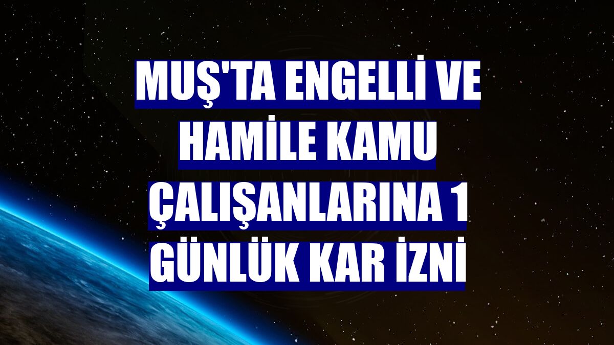 Muş'ta engelli ve hamile kamu çalışanlarına 1 günlük kar izni