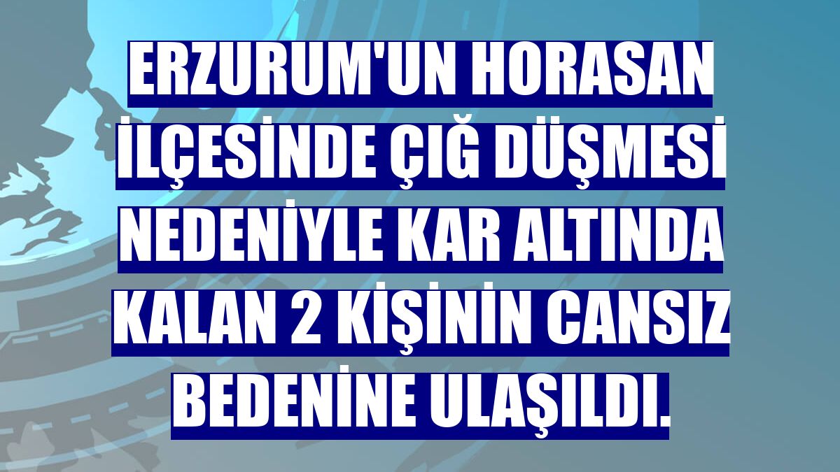Erzurum'un Horasan ilçesinde çığ düşmesi nedeniyle kar altında kalan 2 kişinin cansız bedenine ulaşıldı.
