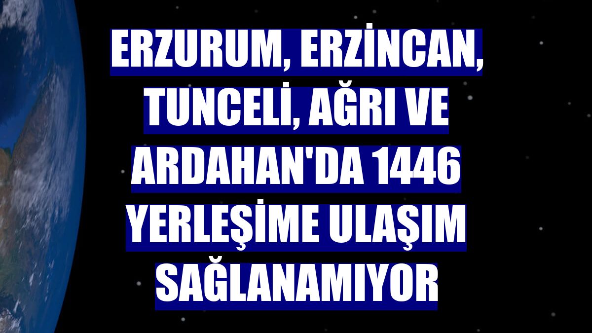 Erzurum, Erzincan, Tunceli, Ağrı ve Ardahan'da 1446 yerleşime ulaşım sağlanamıyor