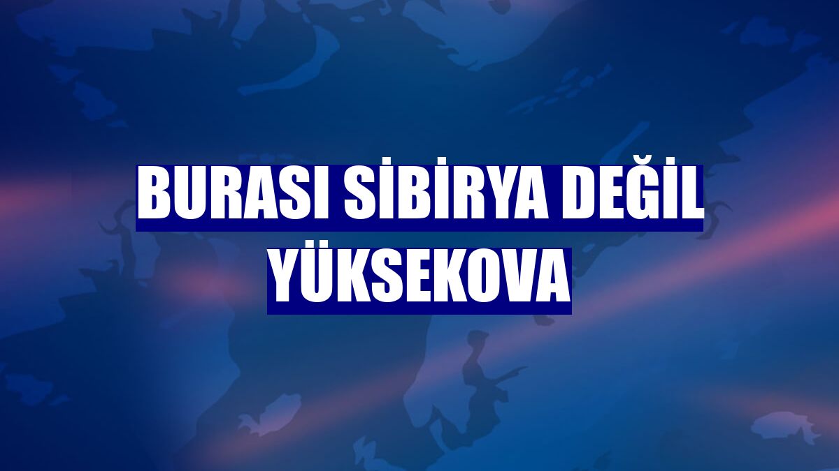 Burası Sibirya değil Yüksekova