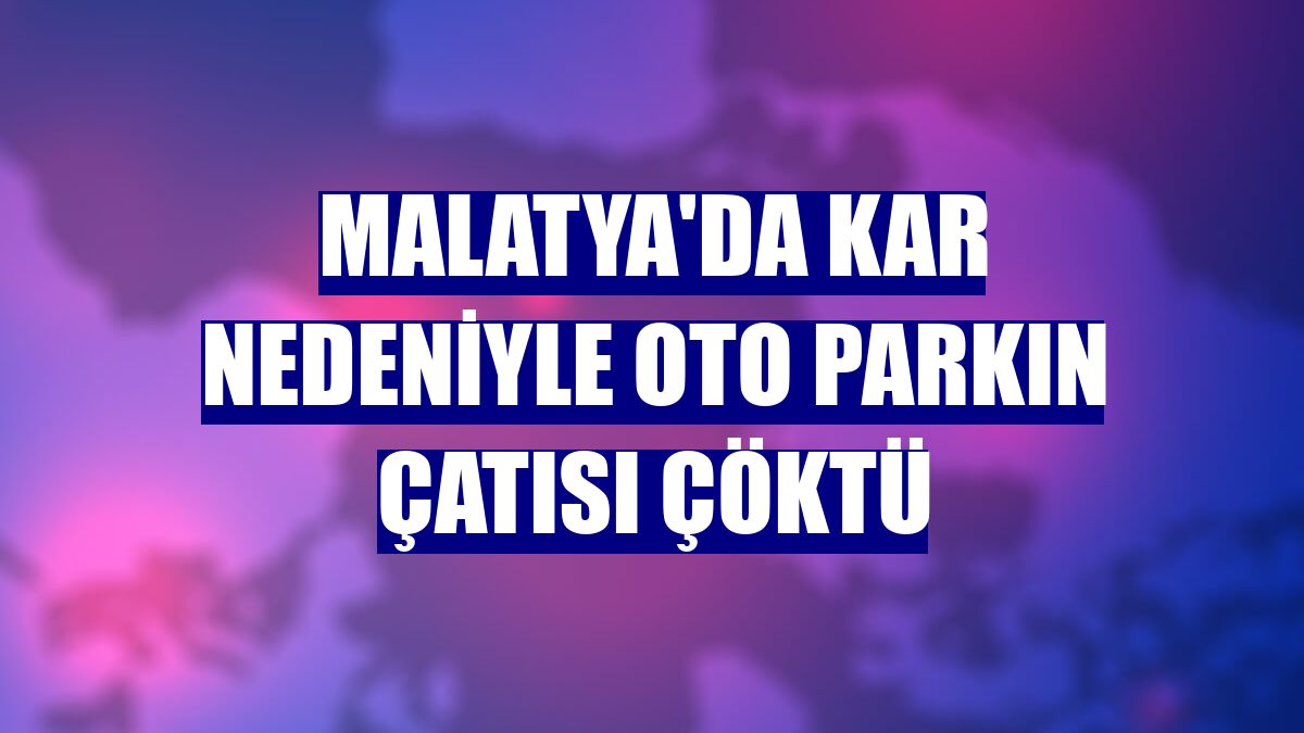 Malatya'da kar nedeniyle oto parkın çatısı çöktü