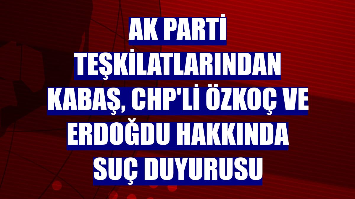 AK Parti teşkilatlarından Kabaş, CHP'li Özkoç ve Erdoğdu hakkında suç duyurusu