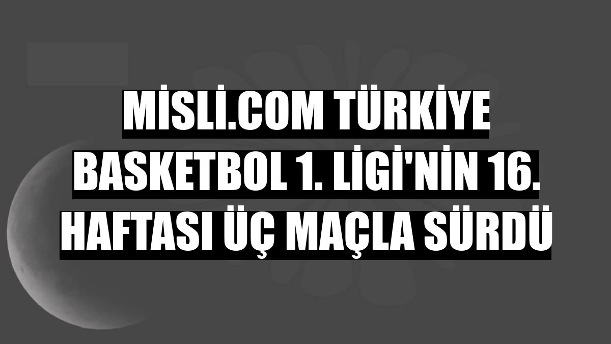 Misli.com Türkiye Basketbol 1. Ligi'nin 16. haftası üç maçla sürdü