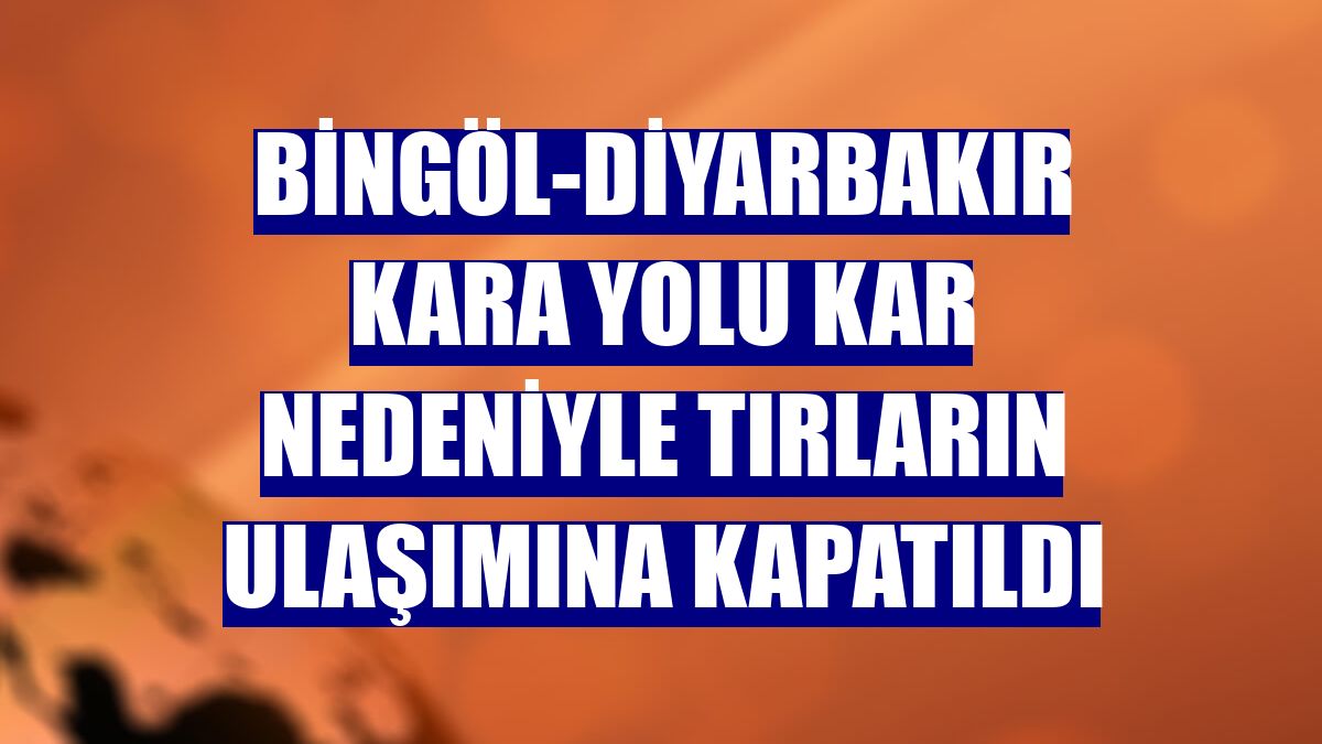 Bingöl-Diyarbakır kara yolu kar nedeniyle tırların ulaşımına kapatıldı