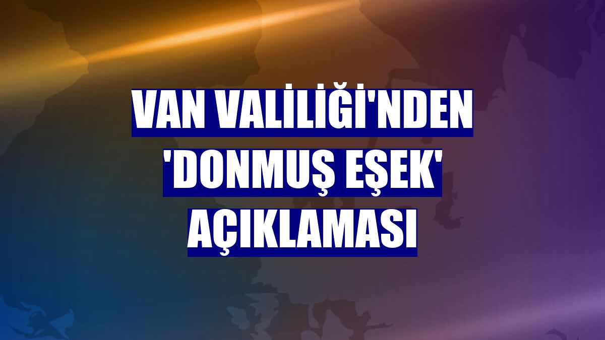 Van Valiliği'nden 'donmuş eşek' açıklaması