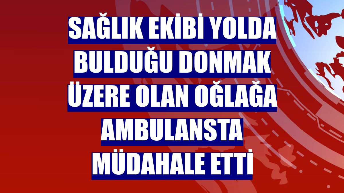 Sağlık ekibi yolda bulduğu donmak üzere olan oğlağa ambulansta müdahale etti