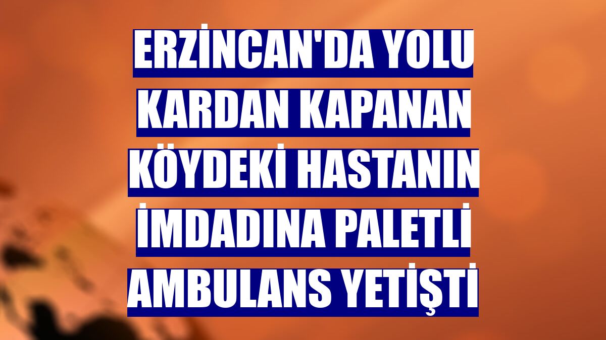 Erzincan'da yolu kardan kapanan köydeki hastanın imdadına paletli ambulans yetişti