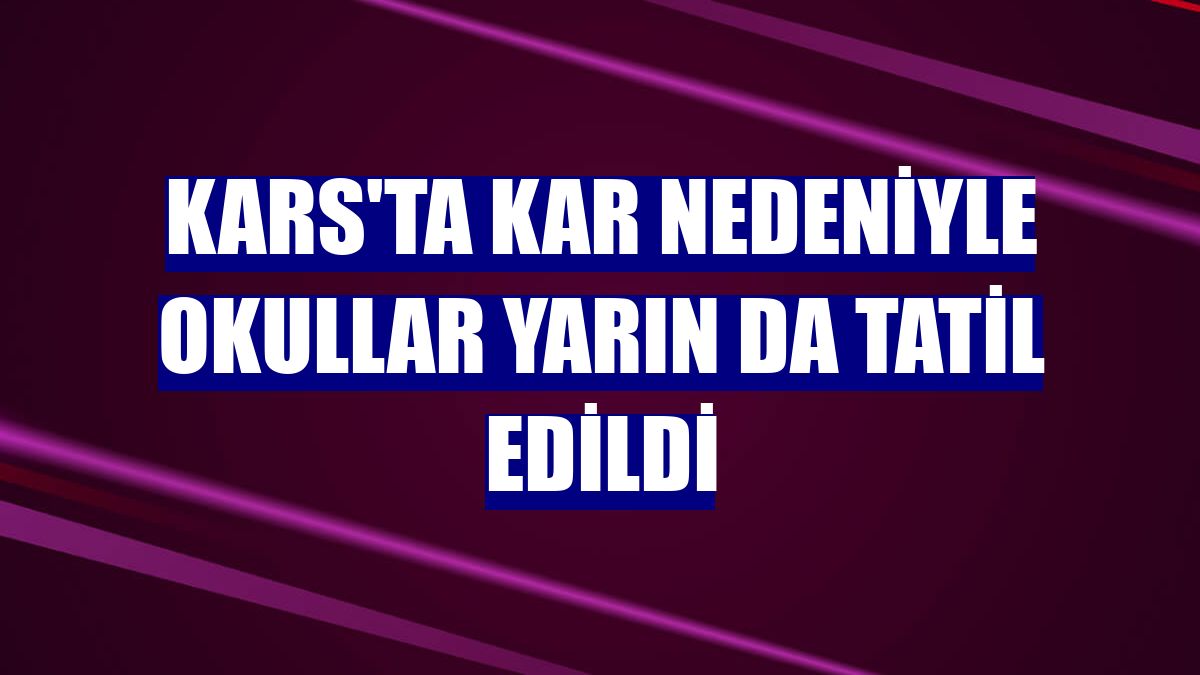 Kars'ta kar nedeniyle okullar yarın da tatil edildi