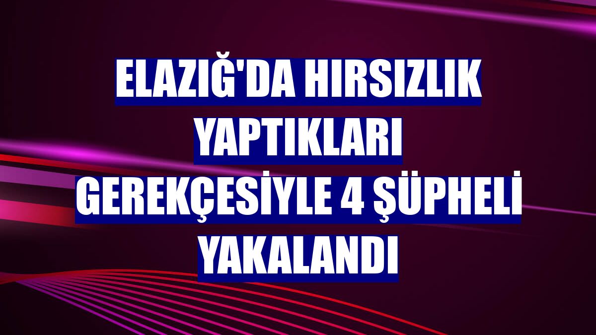 Elazığ'da hırsızlık yaptıkları gerekçesiyle 4 şüpheli yakalandı