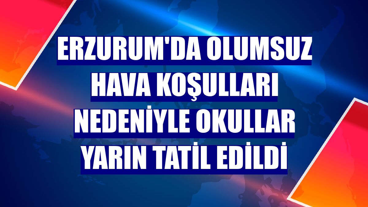 Erzurum'da olumsuz hava koşulları nedeniyle okullar yarın tatil edildi