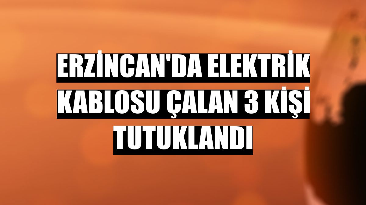 Erzincan'da elektrik kablosu çalan 3 kişi tutuklandı
