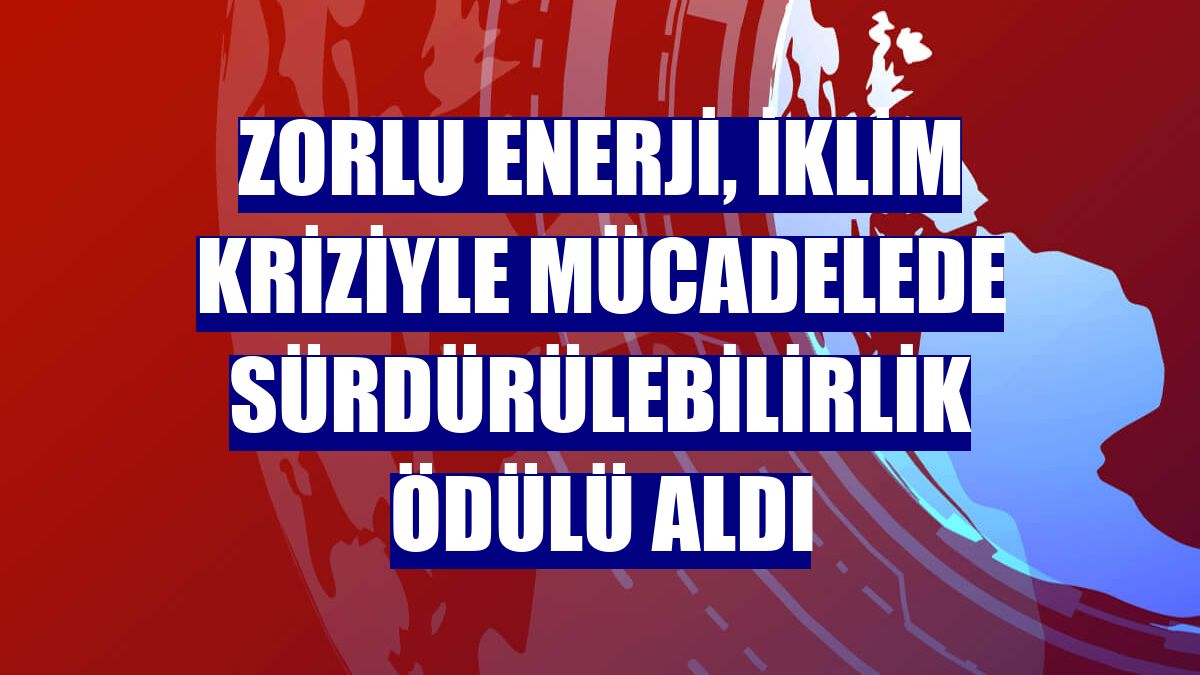 Zorlu Enerji, iklim kriziyle mücadelede sürdürülebilirlik ödülü aldı