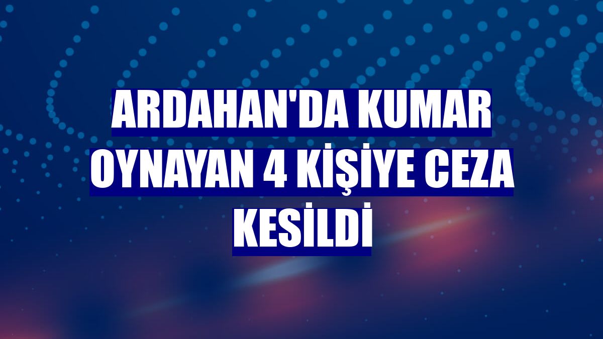 Ardahan'da kumar oynayan 4 kişiye ceza kesildi