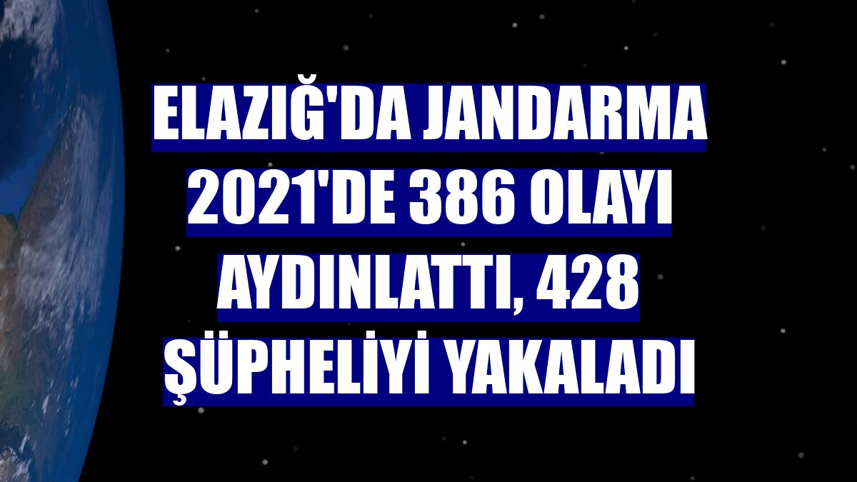 Elazığ'da jandarma 2021'de 386 olayı aydınlattı, 428 şüpheliyi yakaladı