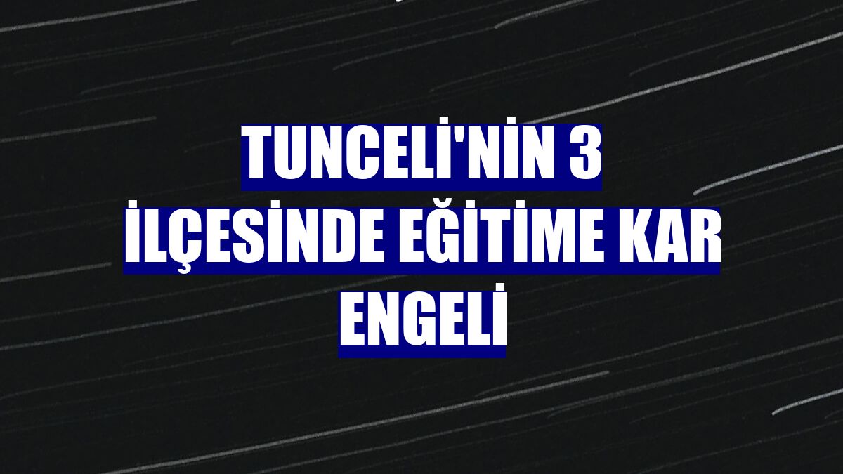 Tunceli'nin 3 ilçesinde eğitime kar engeli
