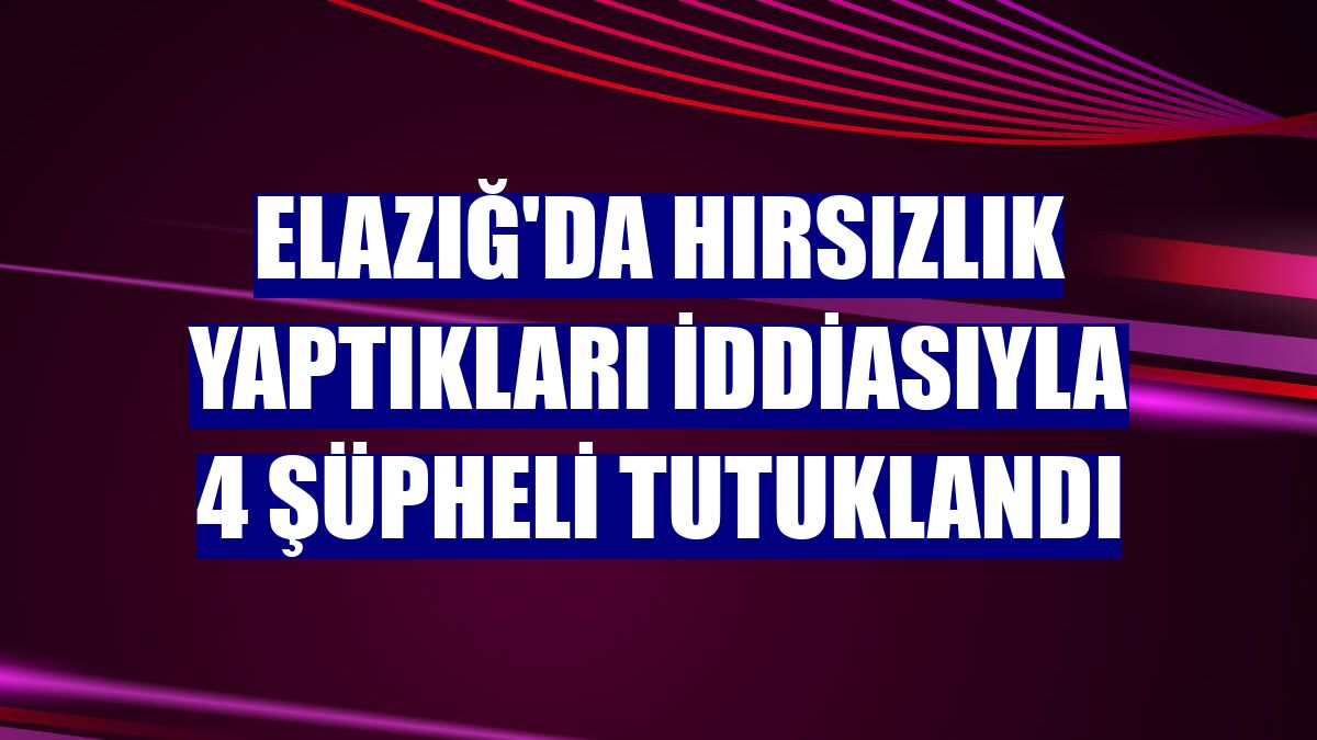Elazığ'da hırsızlık yaptıkları iddiasıyla 4 şüpheli tutuklandı
