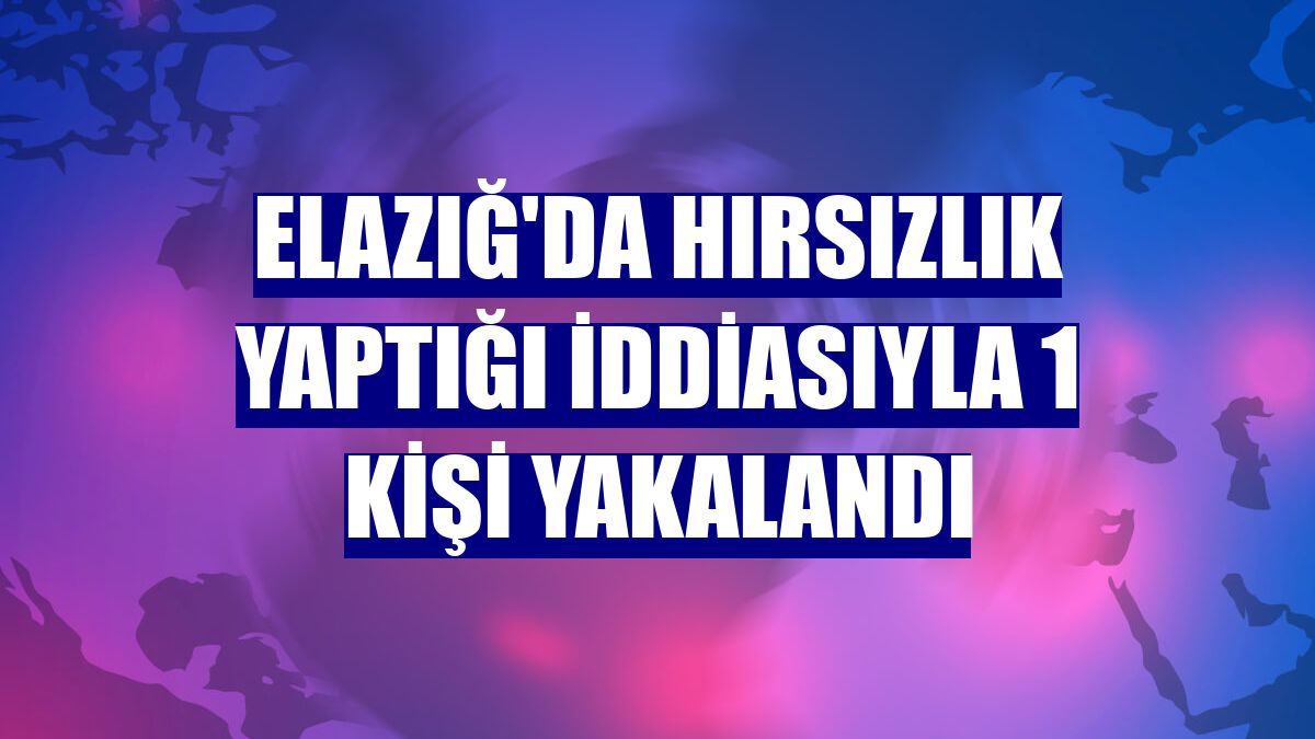 Elazığ'da hırsızlık yaptığı iddiasıyla 1 kişi yakalandı