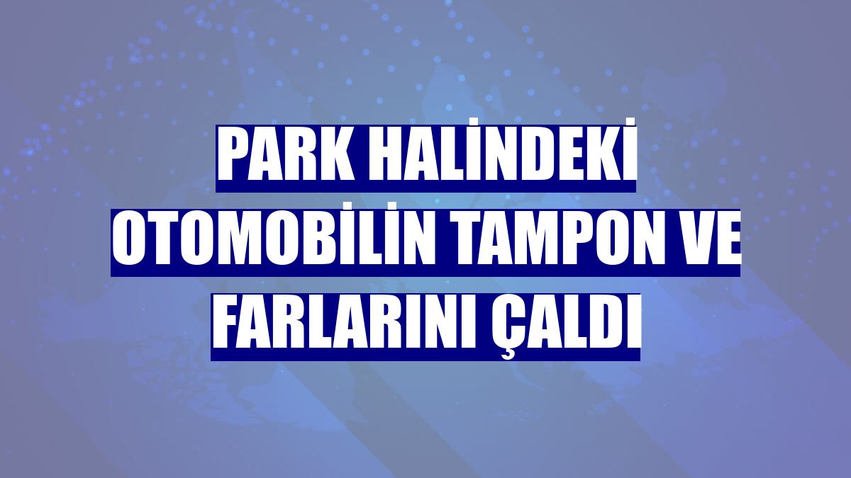 Park halindeki otomobilin tampon ve farlarını çaldı