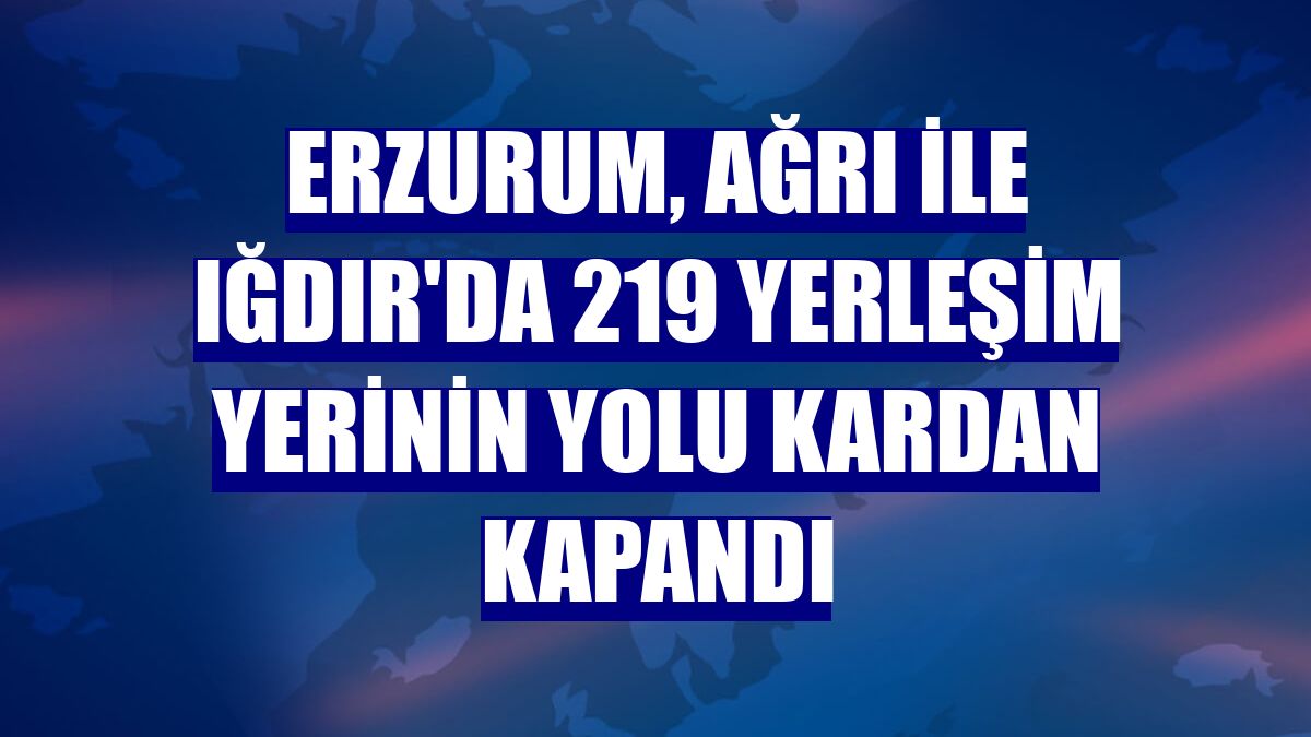 Erzurum, Ağrı ile Iğdır'da 219 yerleşim yerinin yolu kardan kapandı