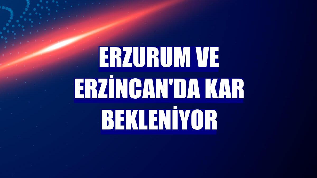 Erzurum ve Erzincan'da kar bekleniyor